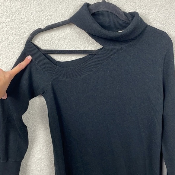 New L’Agence Amberli Black Cutout Merino Wool Blend Mini Dress Sz S - Picture 5 of 12